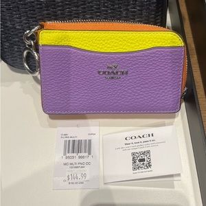 NWT Coach outlet multifunction card case in Colorblock